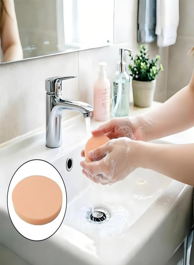 siktorrwd 12 Pcs Nude Round Makeup Sponges, Make up Sponges for Foundation and Powder, Face Blenders for Liquid and Cream Concealers, Wet and Dry Dual-Use - Image 5