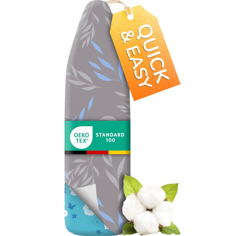 smart&gentle Super Soft Ironing Board Cover and Pad â€“ 50% Faster Ironing with Heat Reflection Technology, Thick Natural Cotton, Heavy-Duty & Scorch Resistant â€“ Made in Germany â€“ 15x54 Standard Size - Image 1