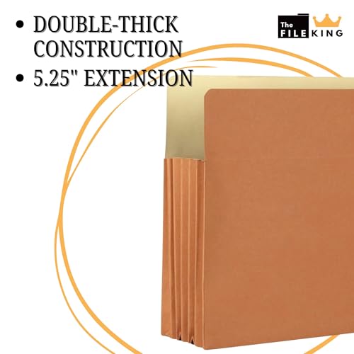 The File King Expanding Accordion File Folder – Letter Size | 5.25” Expansion, 10 Pack | Red Rope Expanding Pocket | Straight Cut Tab | Law, Accounting & Business Filing Organizer | Made in USA - Image 4