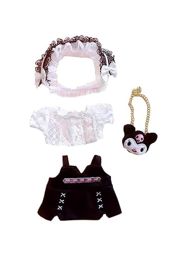 20cm Plush Doll Clothes Loose Headwear White Shirt Black Skirt Backpack 8in Soft Stuffed Plush Toy Accessories Dress Up  - Image 1