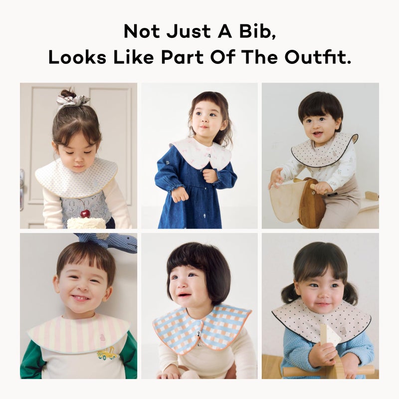Konny Piped Edge Bib 5Pack for Infants (0-36M) Moisture-Wicking Fabric Essential Hygiene and Fashion for Girls and Boys - Setâ… - Image 5