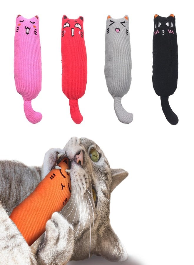 Vila Plush Cat Chews with Catnip, Feline Mood Enhancer, Oral Care Assistant, Gum Massager, Exercise and Entertainment Treat, Cotton Fabric, Orange, Red, Gray, Pink, Black, 5 Pcs per Pack - Image 2