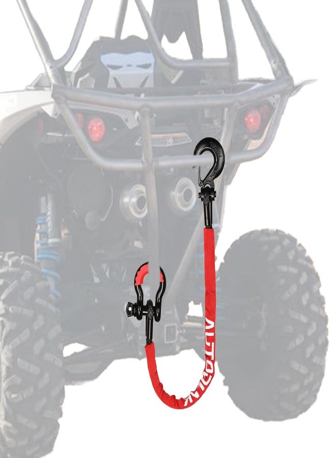 AUTODUNK 2.5FT UTV ATV Recovery Strap 19400LBS with Winch Hook and D-Ring Shackle, Synthetic Tow Rope Premium Mudding Accessories - Image 1