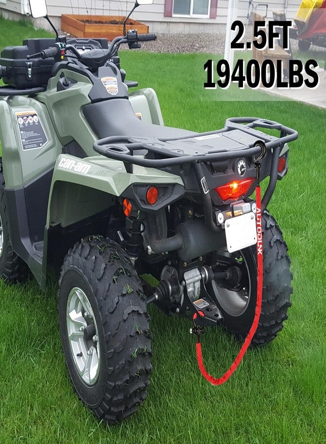 AUTODUNK 2.5FT UTV ATV Recovery Strap 19400LBS with Winch Hook and D-Ring Shackle, Synthetic Tow Rope Premium Mudding Accessories - Image 3