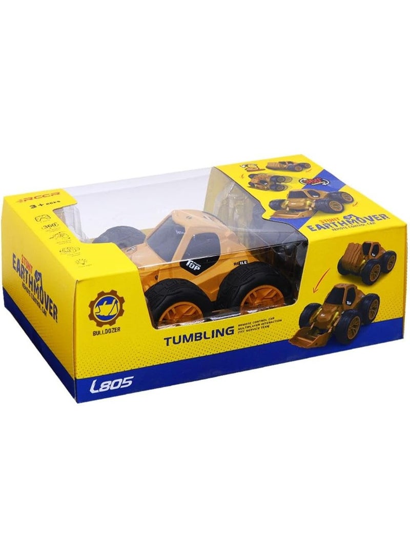 Construction Vehicles Toy, 360° Flip and Rotation Remote Control Bulldozer, 2.4Ghz RC Toy Truck with Headlights, 2 Rechargeable Batteries - Image 3