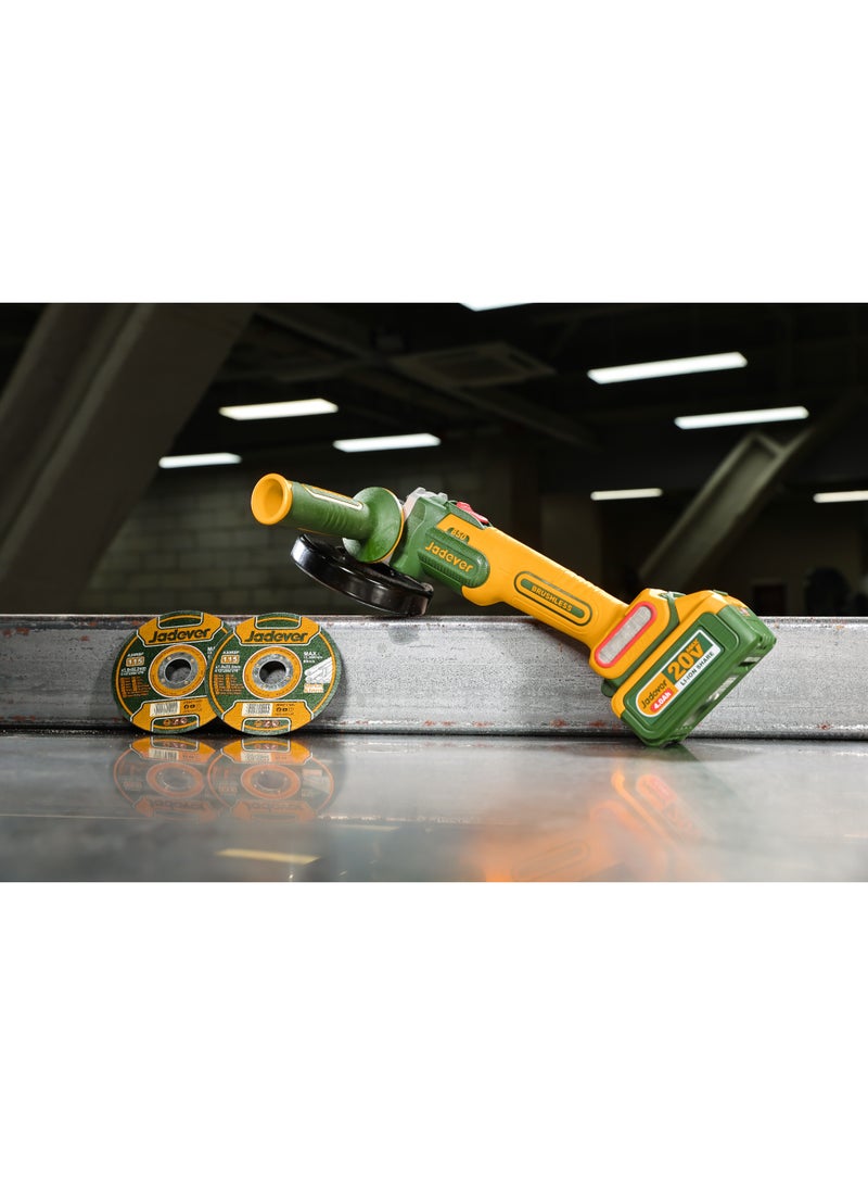 Jadever Cordless angle grinder 4.5Inch 20V With 4 amp battery and charger JDLAP5421 - Image 2