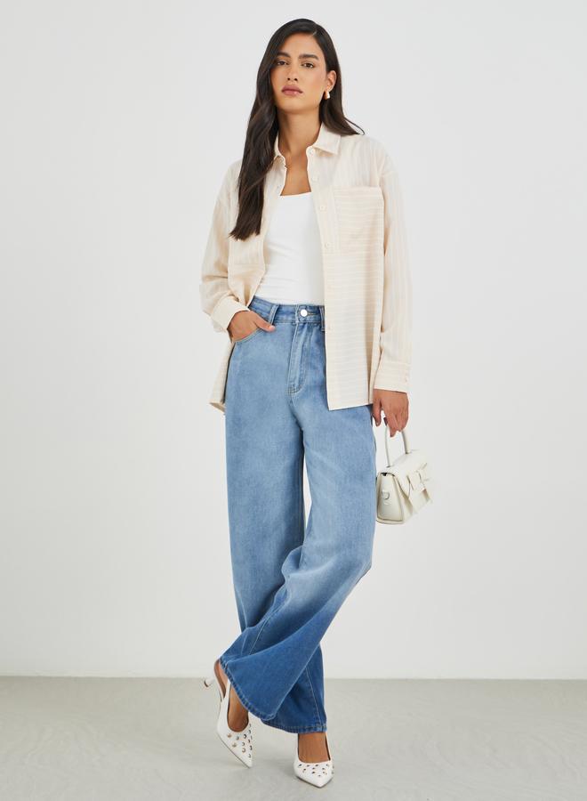 Styli Striped Long Sleeves Regular Fit Shirt with Pocket - Image 3