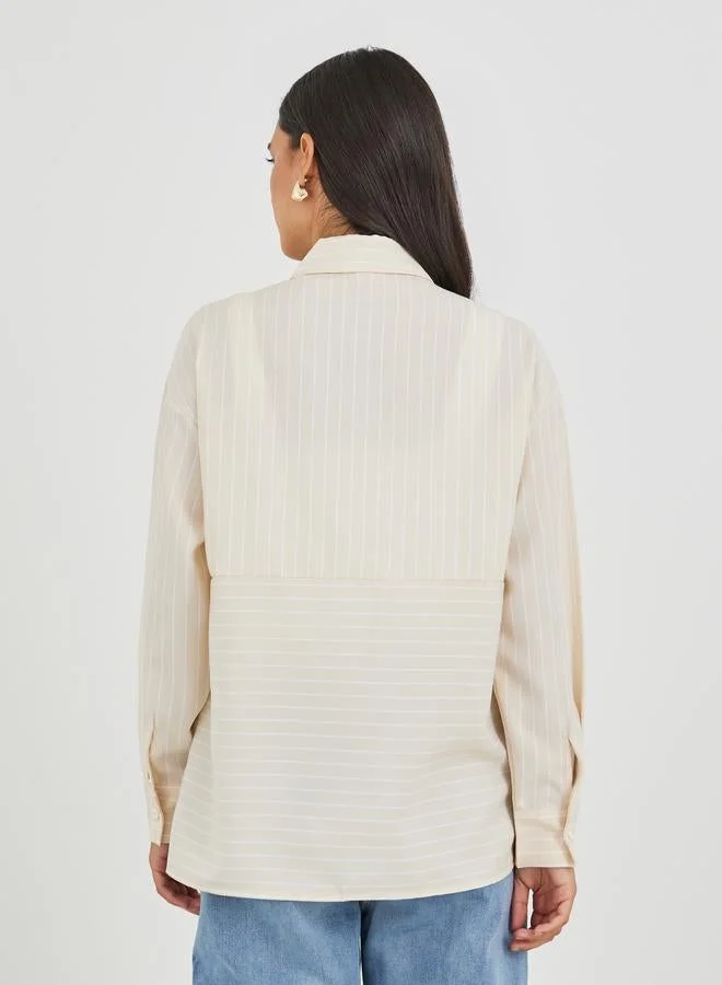 Styli Striped Long Sleeves Regular Fit Shirt with Pocket