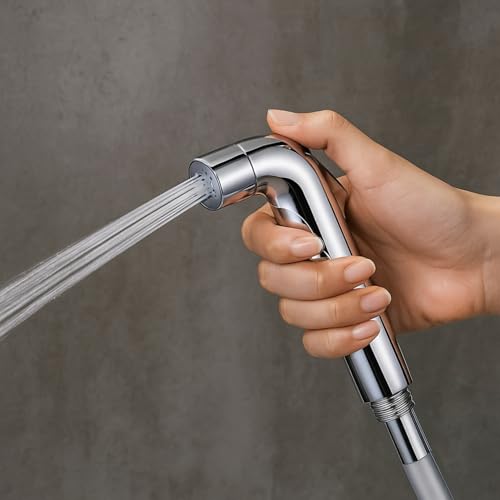 HOMEMATES Silver ABS Handheld Health Faucet Jet Spray, High-Pressure Toilet Sprayer with Leakproof Nozzle for Bathroom Hygiene and Cleaning - Image 5