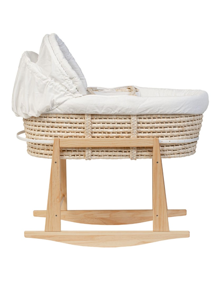 Mokee Classic Wicker Moses Basket with Rocking Stand  - Image 2