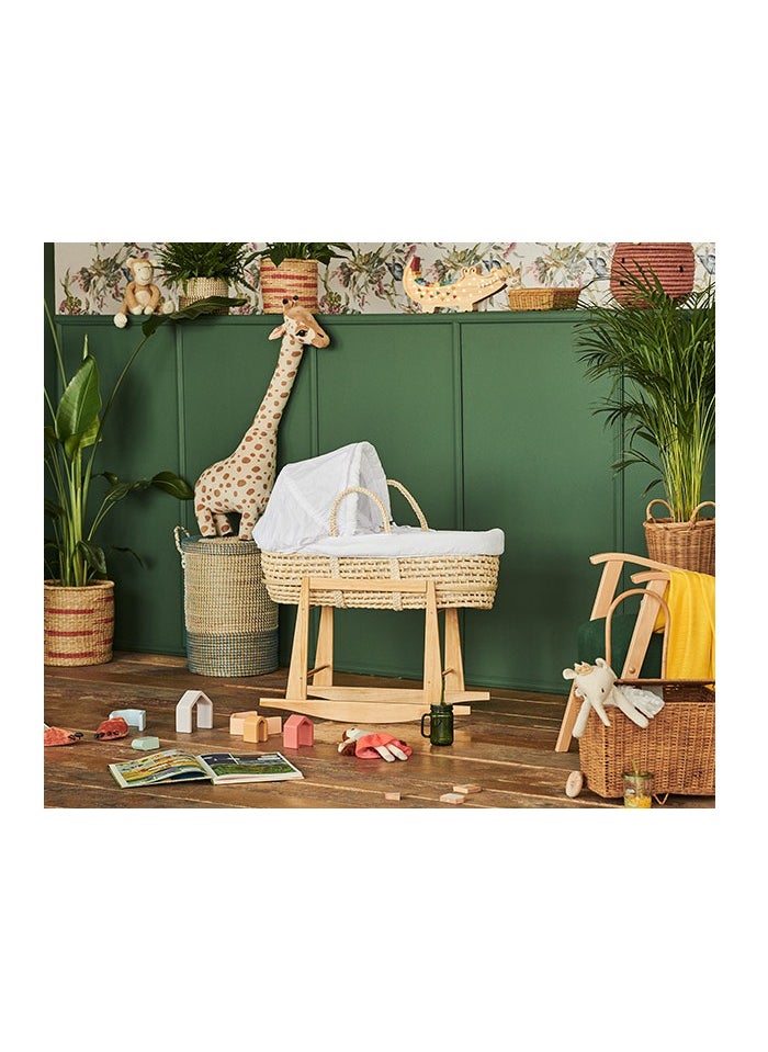 Mokee Classic Wicker Moses Basket with Rocking Stand  - Image 4