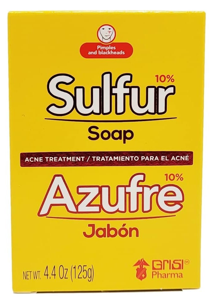 Grisi Sulfur Soap for Acne Treatment - 6 Pack with Antiseptic Properties - Image 2