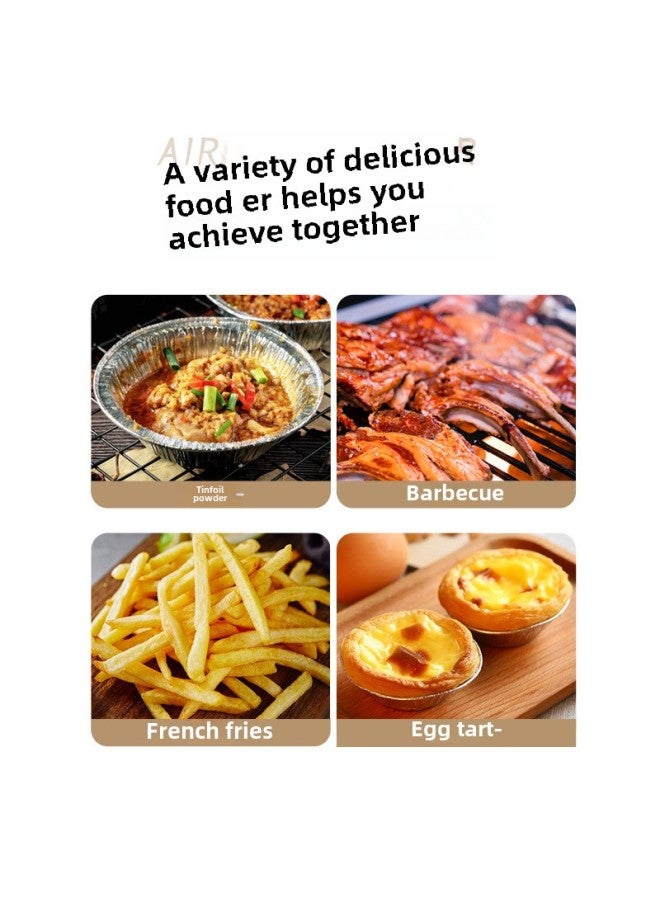 Food Grade Tin Paper Box Air Fryer Special Thickened Household Tin Paper Bowl Dish Baking Pan Baking Oven Aluminum Foil Paper-Color:Boxed -Specifications:8inch Tinfoil Plate (diameter 21cm) - Image 4