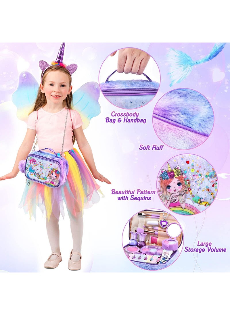 LIXADA Kids Makeup Kit for Girls, Unicorn Makeup Set, Real Washable Make up Kit for Little Girl Princess Toddler Makeup for Kid Birthday Gifts Unicorn Toys for Girls  - Image 3
