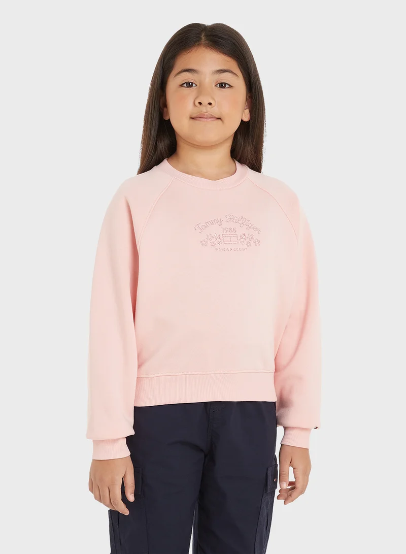 تومي هيلفيغر EMB FLOWER FLEECE CREWNECK