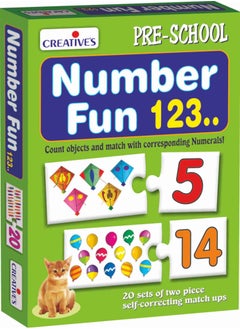 Creative's Number Fun 123… | Learn Numbers & Counting 1-20 | Interactive Preschool Puzzle Game | Develops Number Recognition, Memory & Problem-Solving | Montessori-Inspired Early Learning Toy | 20 Self-Correcting Number Puzzles | Educational Math Game for Kids Ages 4+ | Fun & Engaging Number Sequencing Activity | Improves Eye-Hand Coordination & Cognitive Skills