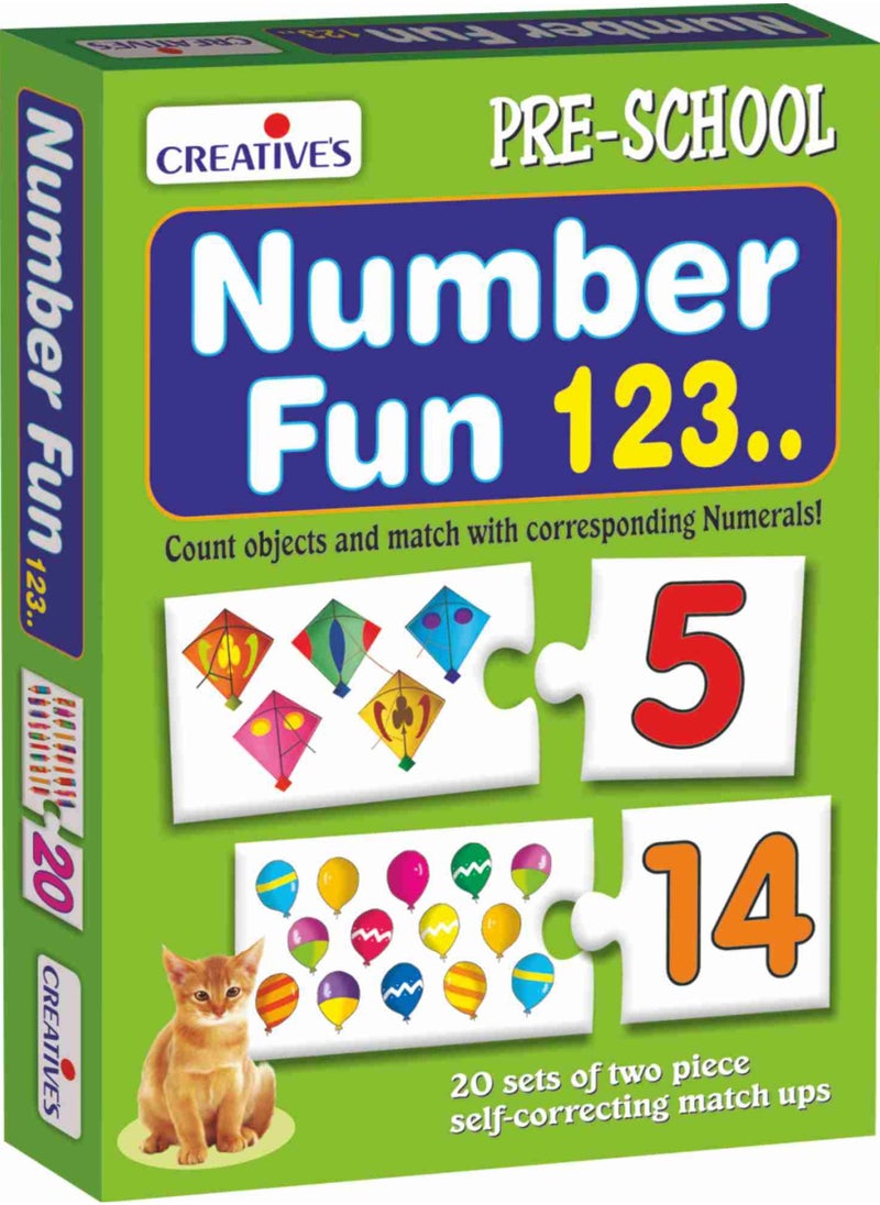 Creative's - Creative's Number Fun 123… | Learn Numbers & Counting 1-20 | Interactive Preschool Puzzle Game | Develops Number Recognition, Memory & Problem-Solving | Montessori-Inspired Early Learning Toy | 20 Self-Correcting Number Puzzles | Educational Math Game for Kids Ages 4+ | Fun & Engaging Number Sequencing Activity | Improves Eye-Hand Coordination & Cognitive Skills - Image 1