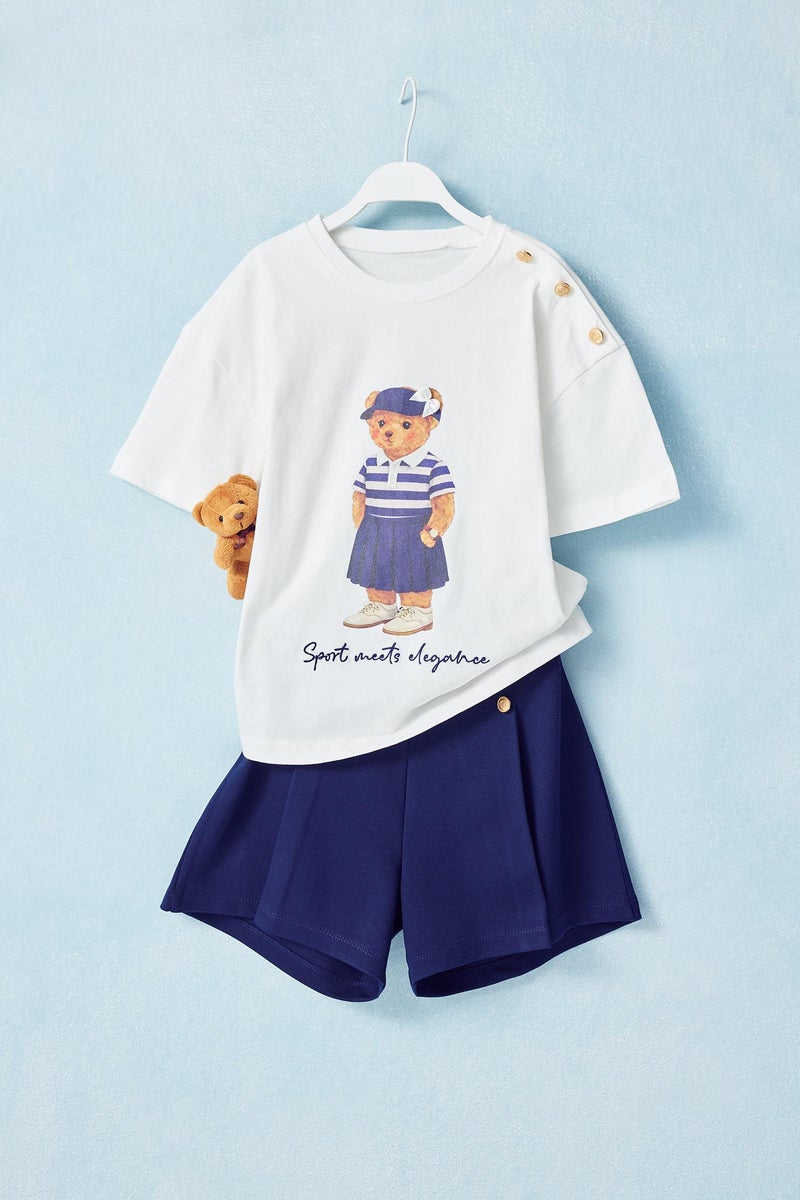 DeFacto Blue Girl Girl Shorts Casual - Image 2