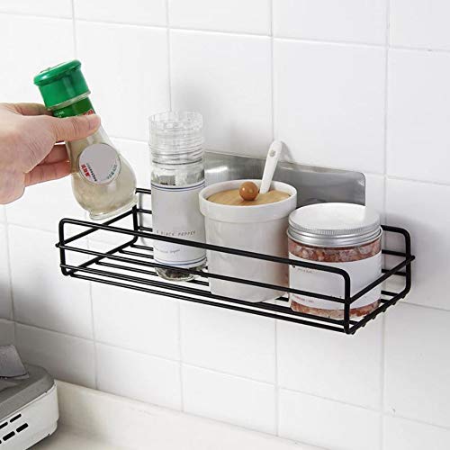 Peyx Metal Powder Coated Multipurpose Kitchen Bathroom Shelf Wall Holder Storage Rack Bathroom Rack Storage Box Strong Magic Sticker Shower Rack Shelf - Image 1