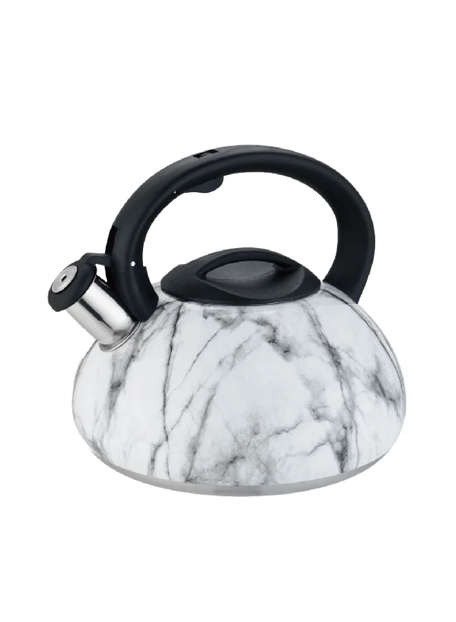 PARFAIT Elegant Design Stainless Steel Whistling Kettle Light Grey and Black 2.5 L PK-B075