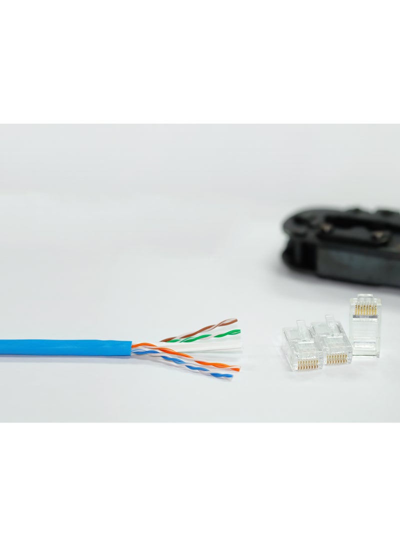 NEXUS CAT6 (UTP) - 305m Bare Copper Bulk Cable, 23 AWG Regular for Communication Networking - Self-Roll-Up Reel, High-Speed Performance, 6 Pcs RJ45 Sockets in the Box - Image 5