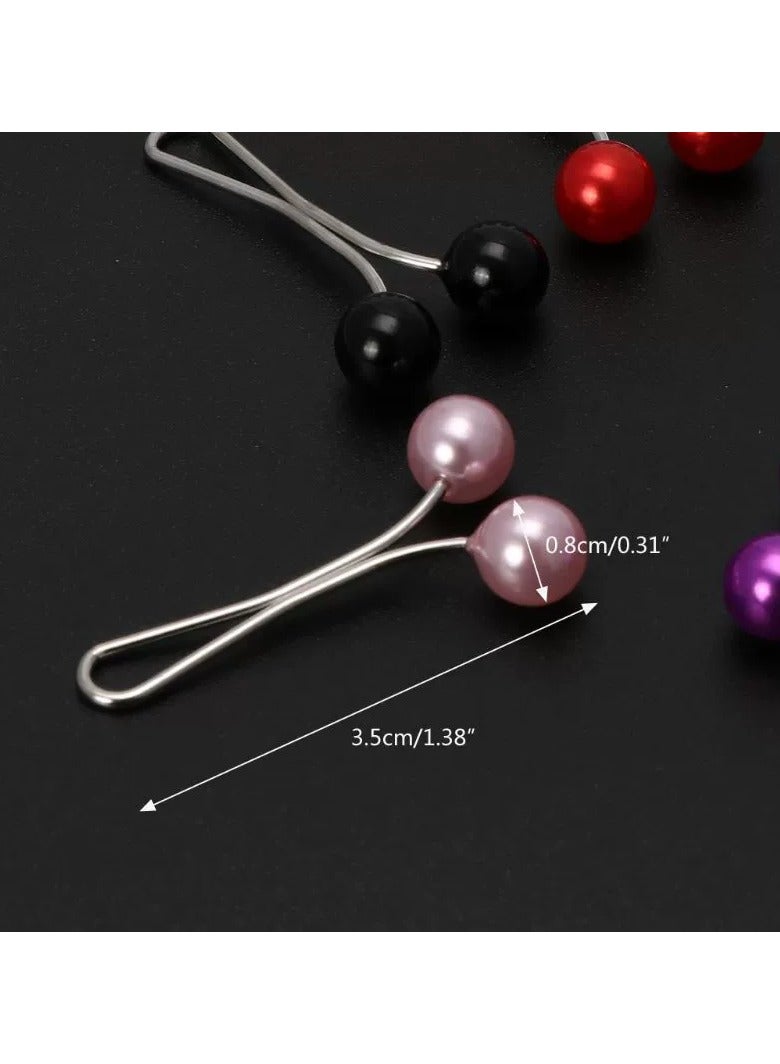 12pcs Muslim Hijab Clip Pins Simulated Pearl Women Girls Scarf Shawl Brooch Clip Hijab Buckles - Image 3