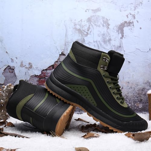 ulogu Snow Boots men Waterproof Insulated Green Duck Boots Fur Lined Warm Ankle Booties Lightweight Comfortable Winter Walking Shoes Zapatos Botas Invierno Para hombres - Image 2