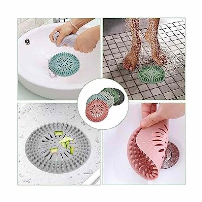 KRIVETY Silicone Hair Catcher Drain Cover, Shower Drain Cover, Drain Protector Filter, Kitchen Drain Stopper Sink Filter, Sewer Drain Strainer for Bathroom Kitchen Bathtub (Pack-2) - Image 4