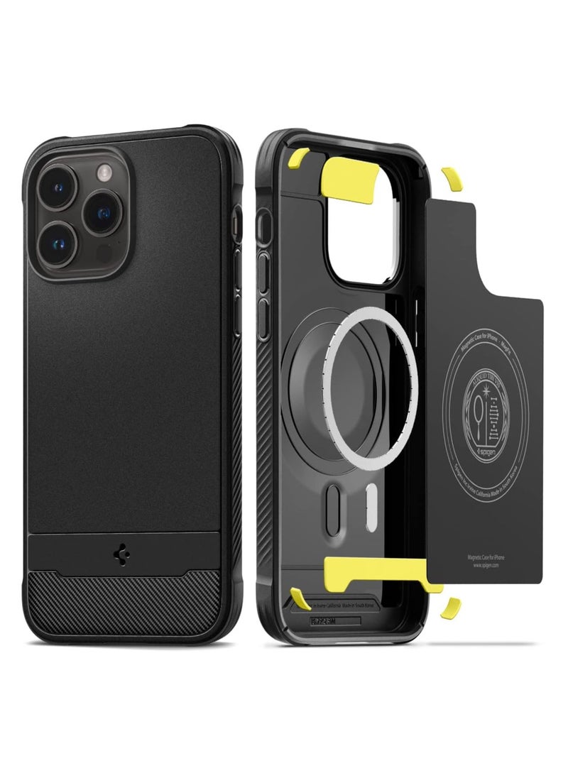 غطاء حماية متين (MagFit) مصمم لهاتف iPhone 14 Pro Max (2022) - أسود مطفي