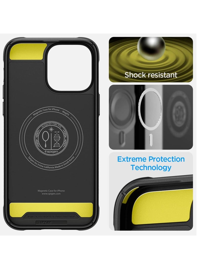 غطاء حماية متين (MagFit) مصمم لهاتف iPhone 14 Pro Max (2022) - أسود مطفي