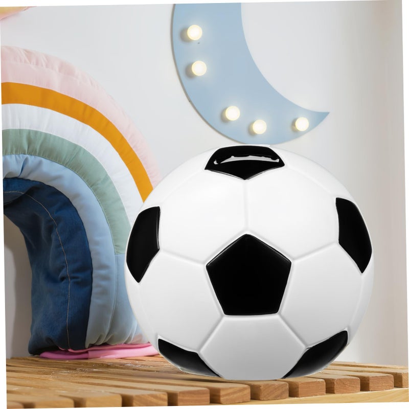 Football Shape Money Bank Coin Storage Box with Lock Key Simple Design Table Decor - Image 4