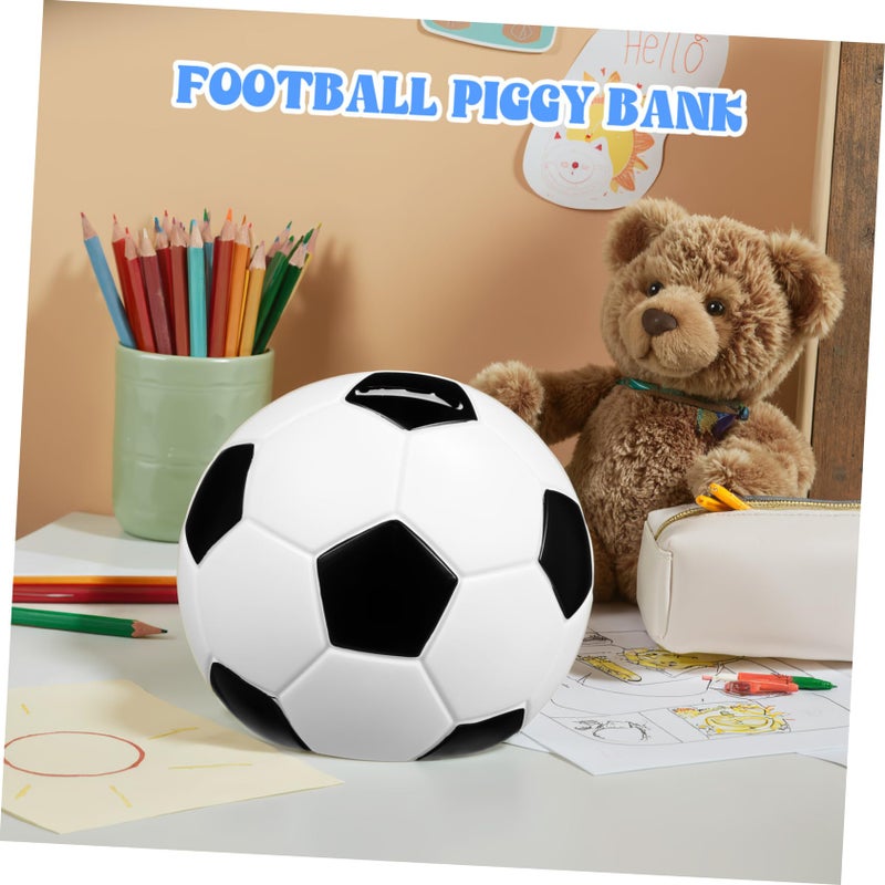 Football Shape Money Bank Coin Storage Box with Lock Key Simple Design Table Decor - Image 5