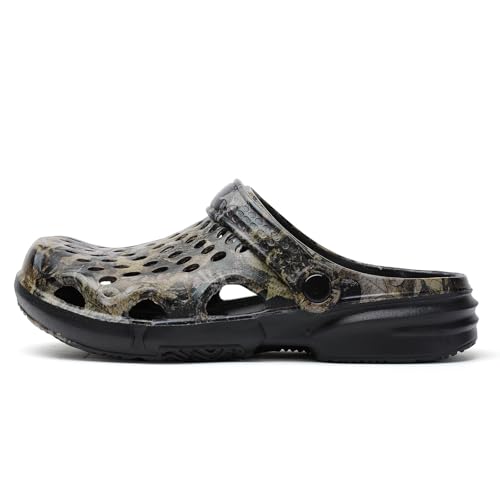 SECHRITE Clogs for Men Garden Shoes Mens Mules and Clogs Summer Waterproof Slip On Mules Beach Pool Shower Water Shoes Slides Sandals Lightweight Non Slip Home Slippers Outdoor Black Tree Camo 43 - Image 3