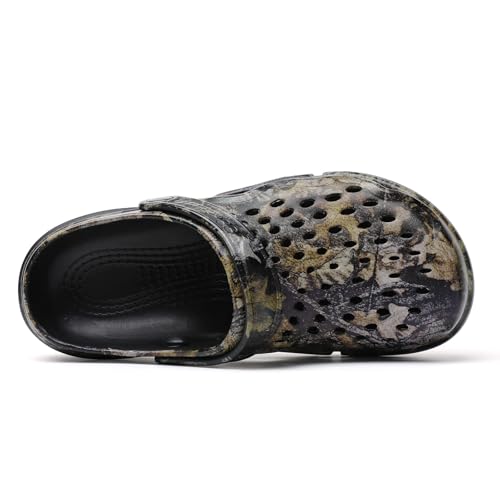 SECHRITE Clogs for Men Garden Shoes Mens Mules and Clogs Summer Waterproof Slip On Mules Beach Pool Shower Water Shoes Slides Sandals Lightweight Non Slip Home Slippers Outdoor Black Tree Camo 43 - Image 4