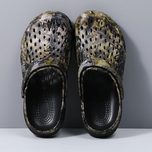SECHRITE Clogs for Men Garden Shoes Mens Mules and Clogs Summer Waterproof Slip On Mules Beach Pool Shower Water Shoes Slides Sandals Lightweight Non Slip Home Slippers Outdoor Black Tree Camo 43 - Image 2