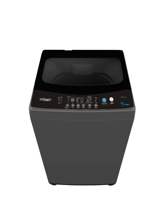 Super General 8.5kg Fully Automatic Top Load Washing Machine SGW852S, 680 RPM, 8 Programs, Soft Close Glass Lid, LED Display, Auto Balance, Child Lock, Drum Clean, 55x57x94cm WxDxH, Black,1Yr Warranty 8.5 kg SGW852S black