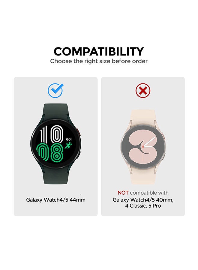 O Ozone Matte Case for Galaxy Watch 5 44mm with Screen Protector (Pack of 4) Protective Cover Shockproof Design - Clear/Black/Pink Sand/Silver  - Image 2