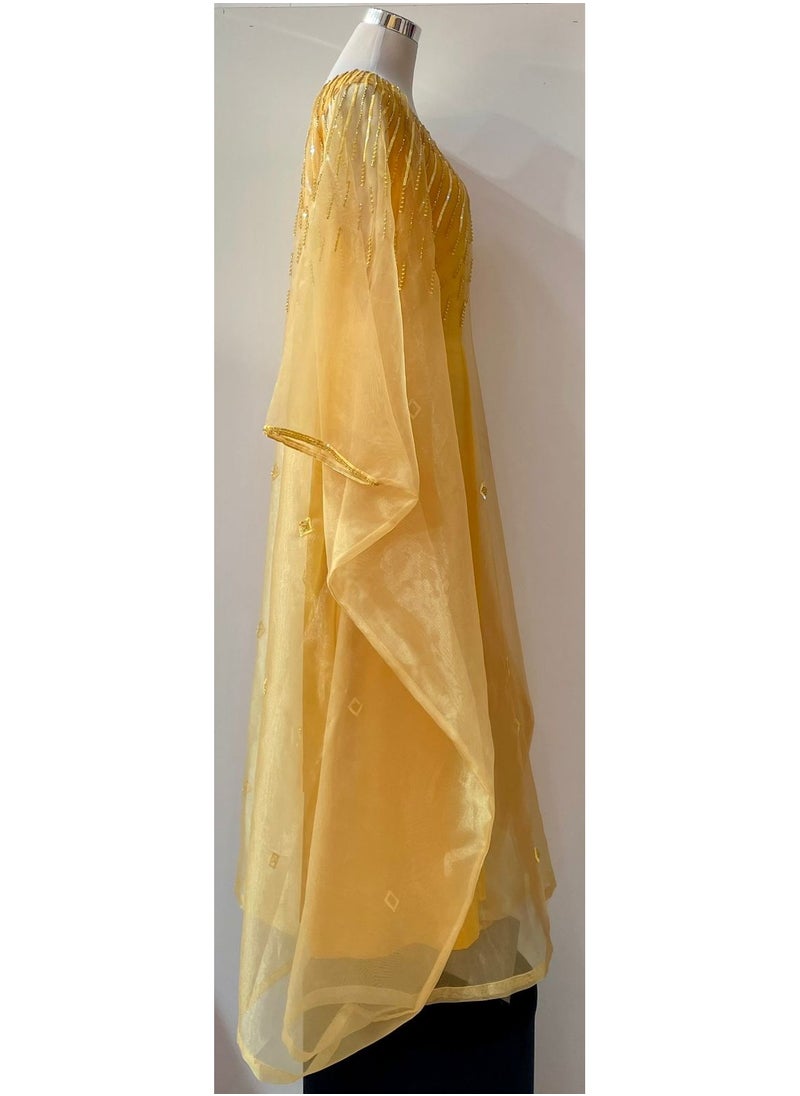 ANOHI TEXTILES - Ladies Dress Chiffon and inner crepe dress with Handmade beads design - Image 1