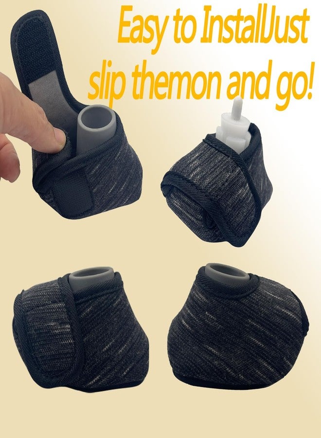 BIVIKEY 4PCS Walker Ski Glide Covers|Set Foldable Walker Accessories Easy-to-Remove Replacement Sliders | Silent Indoor Sliders GlidePads Made from Durable Oxford Fabric Dark Gray - Image 5