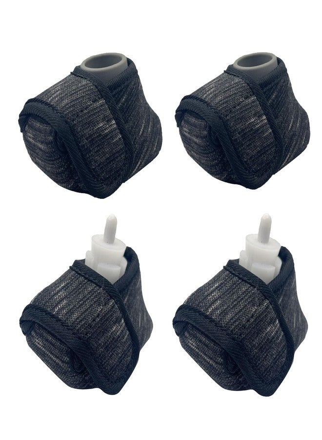 BIVIKEY 4PCS Walker Ski Glide Covers|Set Foldable Walker Accessories Easy-to-Remove Replacement Sliders | Silent Indoor Sliders GlidePads Made from Durable Oxford Fabric Dark Gray - Image 1