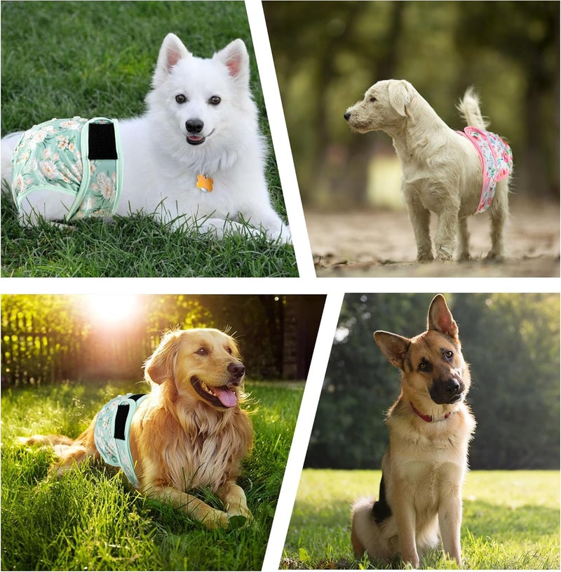 ZINGTERRA 3Pack Dog Diapers Female,Washable Diaper for Doggie,Highly Absorbent Reusable Dog Diaper,Adjustable Leakproof Puppy Girl Dog Diapers for Heat,Incontinence,Period Doggy Nappies - Image 4
