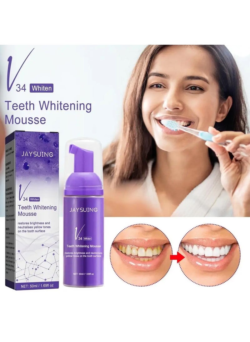 Jaysuing - Whitening Toothpaste, Purple Whitening Toothpaste, V34 Color Correcting Toothpaste, Sensitive Toothpaste Stain Removal, Improve Teeth Brightness, Reduce Yellowing (1) - Image 1
