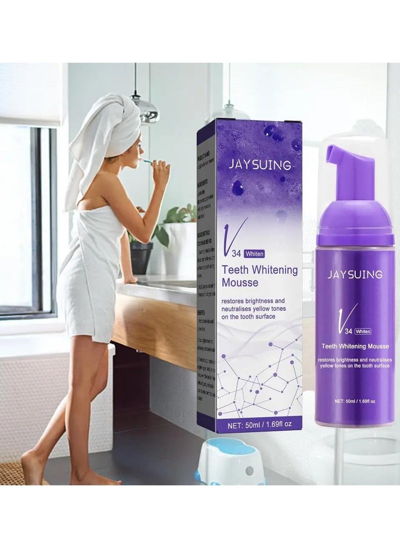 Jaysuing - Whitening Toothpaste, Purple Whitening Toothpaste, V34 Color Correcting Toothpaste, Sensitive Toothpaste Stain Removal, Improve Teeth Brightness, Reduce Yellowing (1) - Image 1
