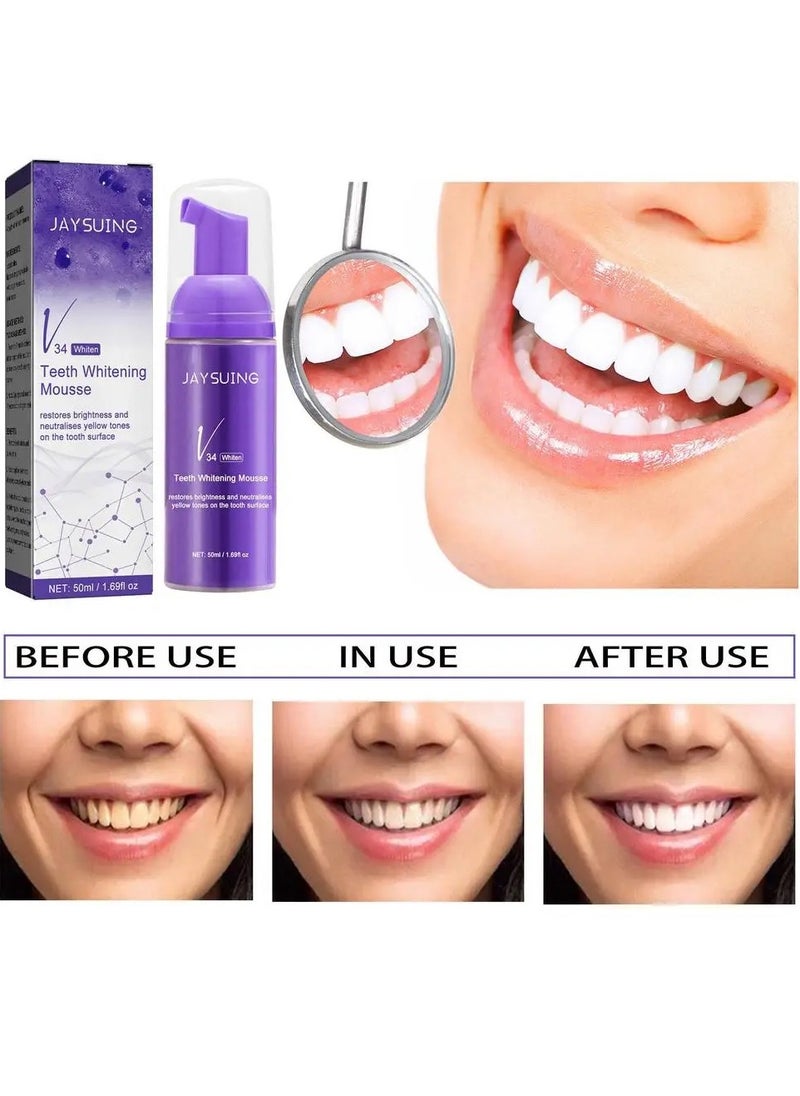 Jaysuing - Whitening Toothpaste, Purple Whitening Toothpaste, V34 Color Correcting Toothpaste, Sensitive Toothpaste Stain Removal, Improve Teeth Brightness, Reduce Yellowing (1) - Image 1