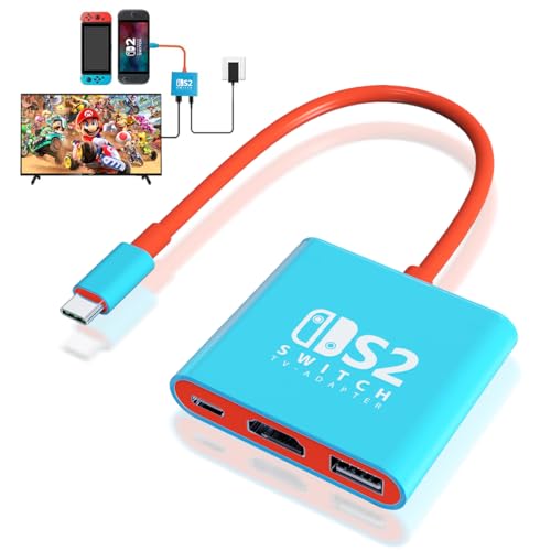 pdobq Switch 2 Dock, Switch Docking Station for Nintendo Switch1 Dock, Portable Switch2 TV Adapter Support 4K/60HZ Switch2 TV Mode Compatible Switch2/1/OLED, Travel with HDMI2.0 USB3.0 - Image 1