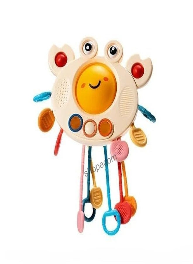 SHOPECOM Pull String Toy Crab Pull String Toy for Babies Teething Strings Sensory Montessori Toys Baby Girl,Travel Toy for 6+Months Boy Food Grade Silicone Fine Motor Skills Toy for Toddlers - Image 1