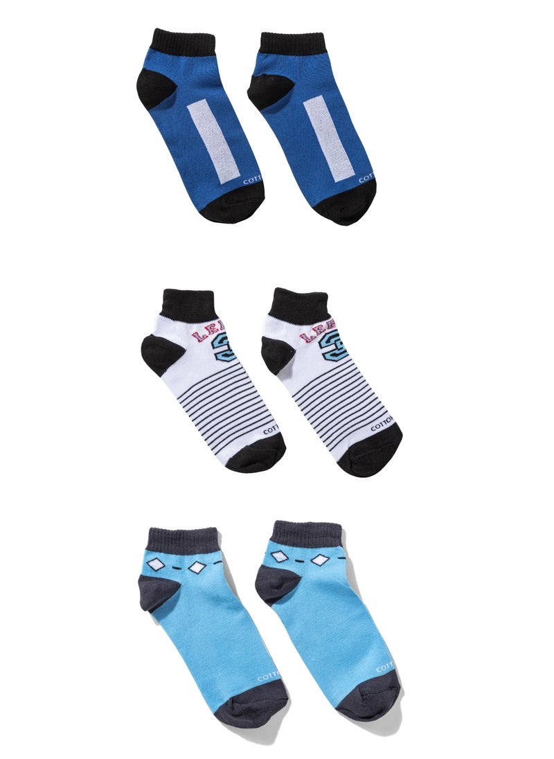 COTTONIL Pack of 3 Collection Cotton Socket Socks for Kids  - Image 2