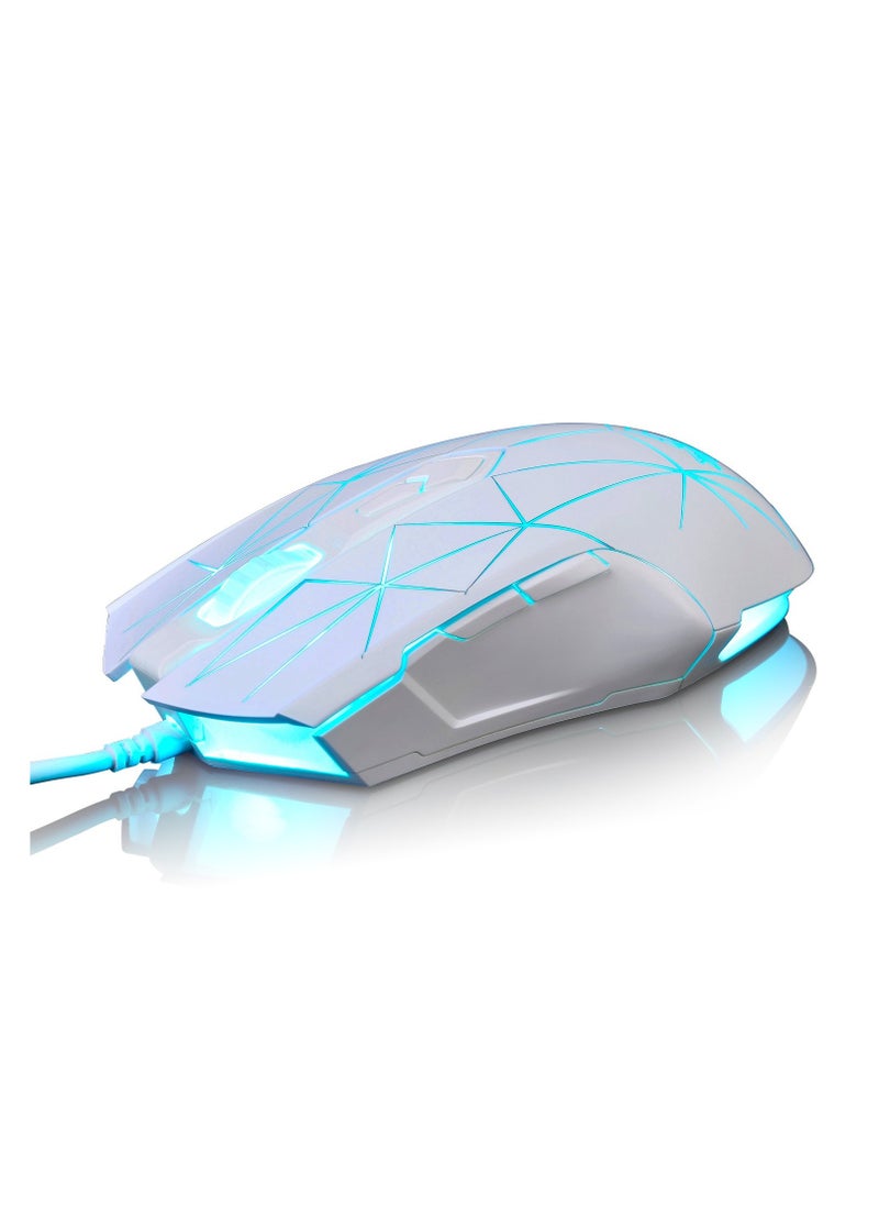 ماركة غير محددة ماوس ألعاب AJ52 Watcher RGB، 7 أزرار قابلة للبرمجة، ماوس ألعاب USB مريح بإضاءة خلفية LED للكمبيوتر المحمول، لنظام التشغيل Windows Mac Linux OS، لون أبيض نجمي  - Image 2