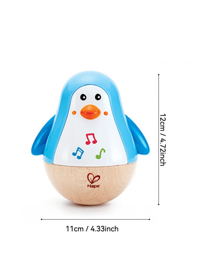 Hape Musical Penguin Roly-Poly Wobbler Toy, Beech Wood Material with Soothing Tinkling Sound, Early Learning Educational Indoor Play Toy for Babies 6–36 Months - Image 5