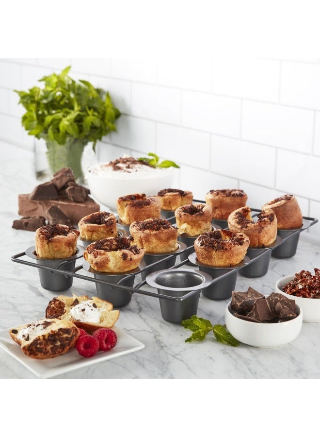 chicago metallic Chicago Metallic 26121 Professional 12-Cup Non-Stick Mini-Popover Pan, 16-Inch-by-10.75-Inch - Image 2